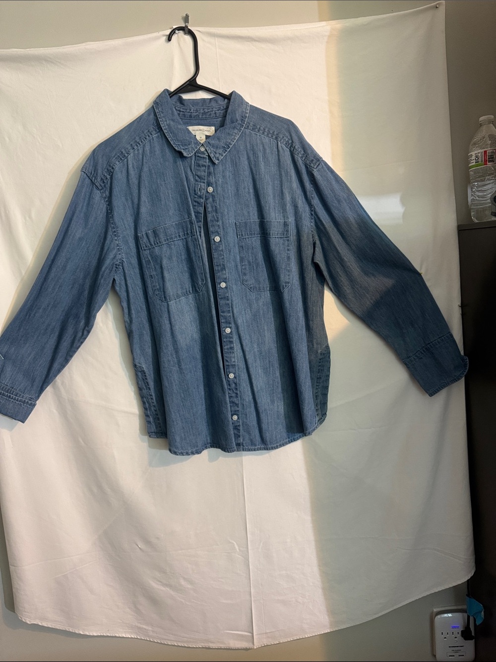 Treasure & Bond Blue Denim Button-Front Shirt
